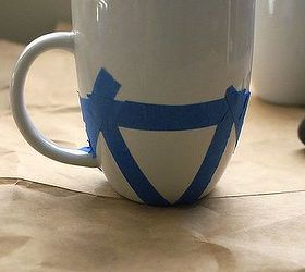 diy mug art, crafts, painting, Draw or paint the design on your mug or tape off shapes using painter s tape