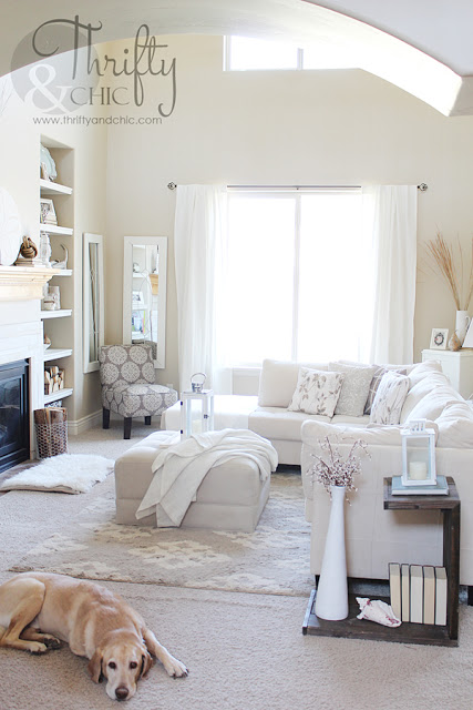 white living room, home decor, living room ideas