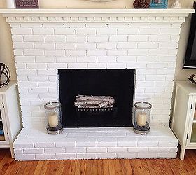 the painted fireplace, concrete masonry, fireplaces mantels, home decor, living room ideas, painted furniture