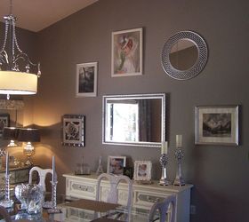 my dining room redo with reused furnishings, dining room ideas, home decor, repurposing upcycling, This is my wall of art and mirrors The Buffet from Craig s list