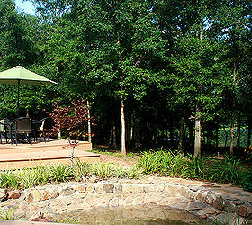 my backyard paradise, decks, outdoor living, ponds water features, View from the sitting area pond and eating area