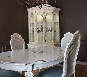 farmhouse dining table chairs hutch with a special touch, painted furniture, After of table hutch chairs and a fresh coat of paint