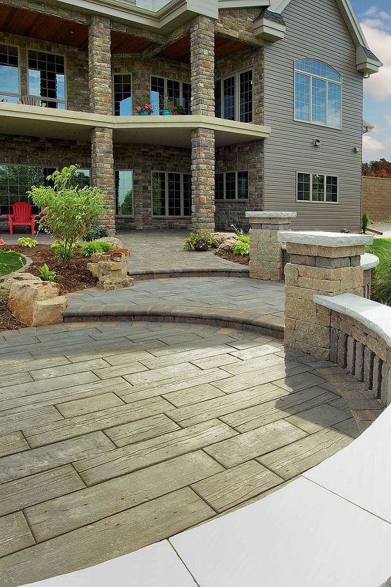 if the look doesn t make your jaw drop knowing it s concrete will, concrete masonry, decks, outdoor living, Barn Plank landscape tile from Silver Creek Stoneworks