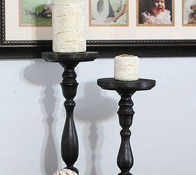 pottery barn knock off candles and candle holders, crafts, The completed candles and candle holders ready for display See how to make these knock offs for yourself