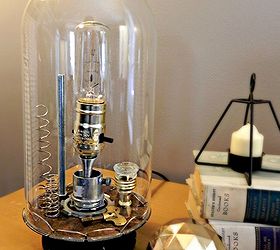 make an anthropologie inspired bell jar lamp for less, diy, electrical, home decor, lighting, The lamp works with both vintage and modern decor