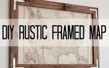 Vintage Map in a DIY Rustic Frame