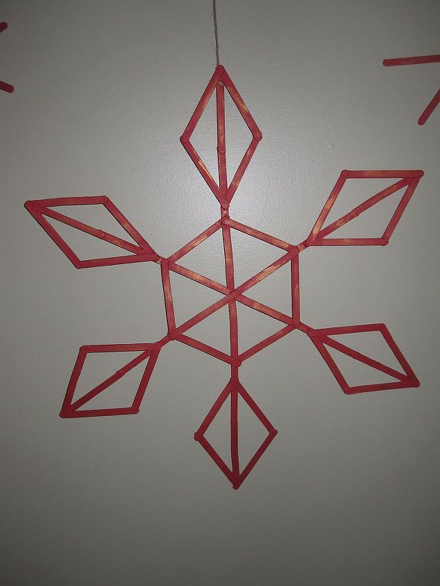 popsicle stick snowflakes, crafts, seasonal holiday decor