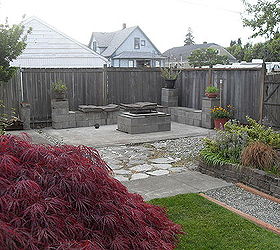reuseing cinder blocks to make a fire pit, decks, gardening, outdoor living, the end result nice