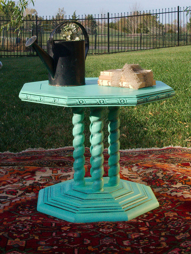 turquoise chalkpainted table, chalk paint, painted furniture