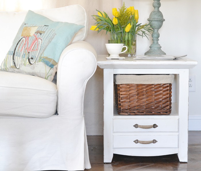 side table makeover, painted furniture, The after