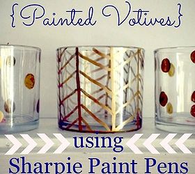 painted votives using sharpie paint pens, crafts, repurposing upcycling