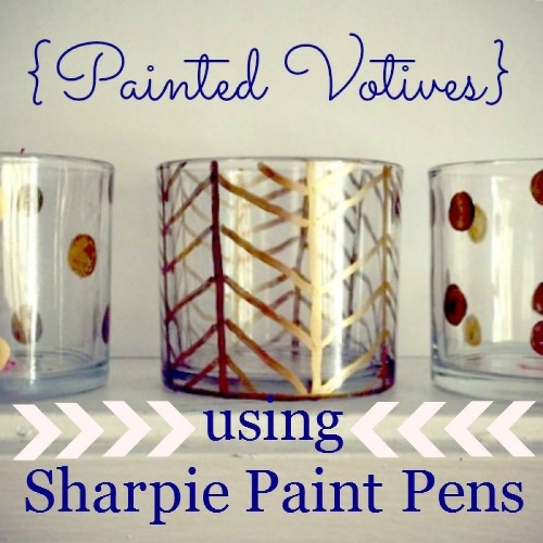 painted votives using sharpie paint pens, crafts, repurposing upcycling