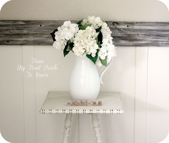 inexpensive diy wainscoting fix, diy, foyer, wall decor, Small changes make a big difference