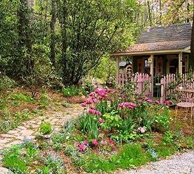 my potting shed aka crickhollow cottage, gardening, outdoor living, My potting shed during my favorite season We live in the Blue Ridge mountains on a wooded 25 acre property