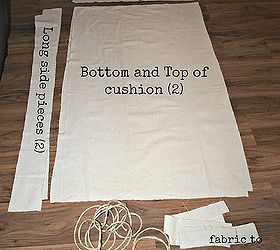 how to make an outdoor cushion cover out of a drop cloth, crafts, outdoor furniture, outdoor living, painted furniture, repurposing upcycling, All the pieces