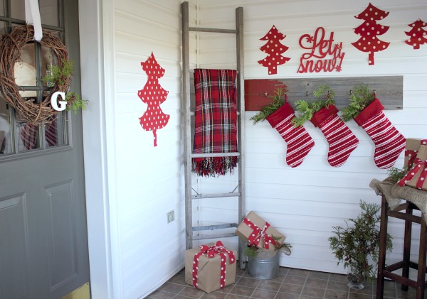 my red christmas mud room, christmas decorations, laundry rooms, seasonal holiday decor, My Red Christmas Mud Room