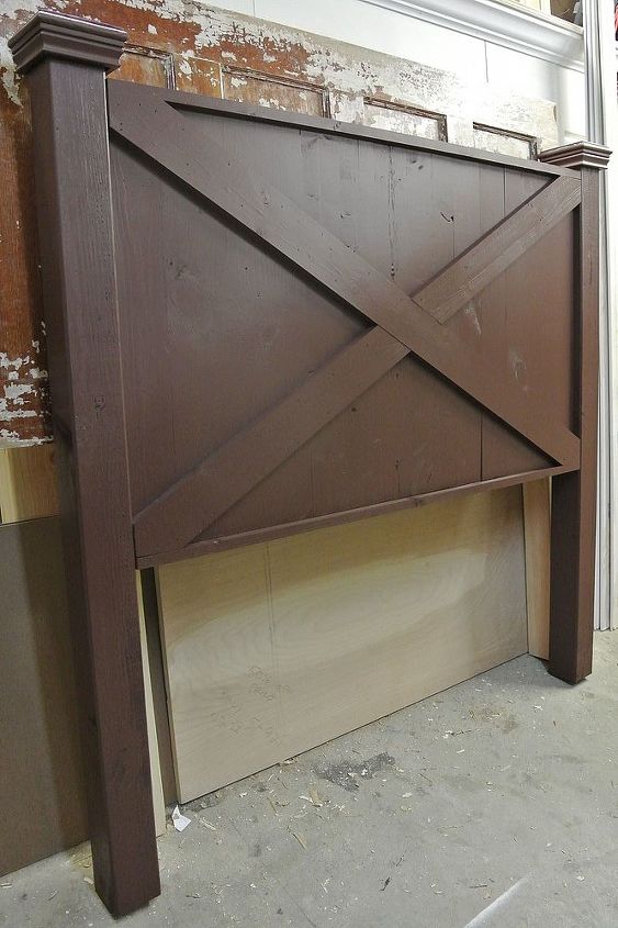 distressed barn door style headboard by vintage headboards, painted furniture