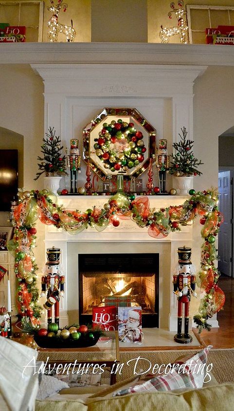 our 2013 christmas mantel, christmas decorations, seasonal holiday decor, wreaths, Happy Holdays