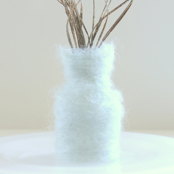 mohair wrapped vase, crafts, Add flowers or interesting twigs