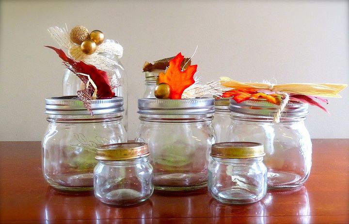 thanksgiving gratitude lanterns, seasonal holiday d cor, thanksgiving decorations, recycled glass jars get spruced up with Fall accents