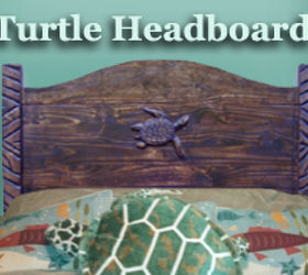 Cabecero de madera a medida con tema de tortuga marina