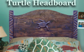  Cabeceira de madeira personalizada com tema tartaruga marinha
