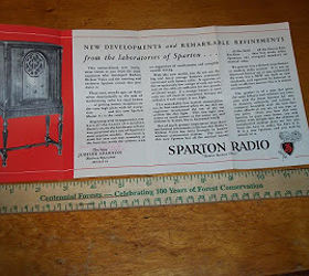 re purposing an old radio cabinet, home decor, painted furniture, I don t have a before photo but this is booklet with a picture of the old radio cabinet It is a Sparton from the 1930 s