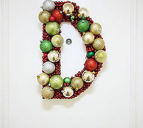 monogram ornament wreath, crafts, doors, seasonal holiday decor, wreaths
