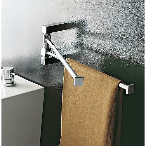 luxury towel bars towel stands, bathroom ideas, products, small bathroom ideas, Unique swivel bar with two adjustable arms Swivel bar is made out of brass in a polished chrome finish Made in Italy SKU 4519 Price 250