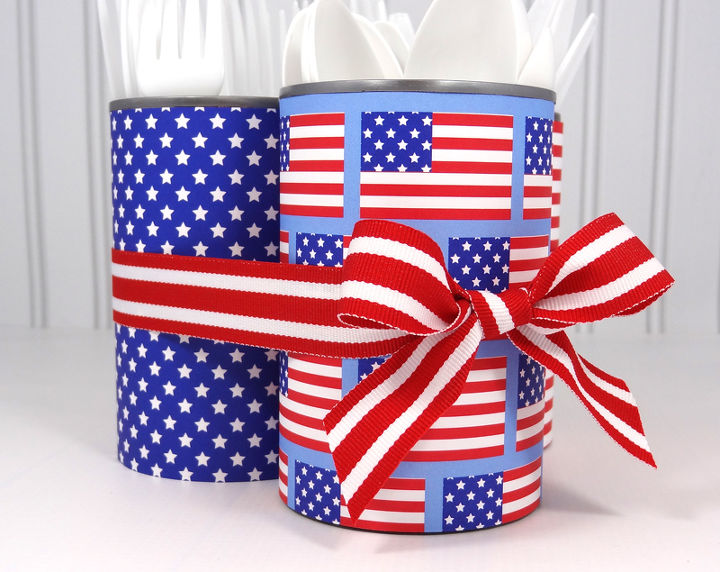 upcycled fourth of july utensil caddy, cleaning tips, crafts, repurposing upcycling