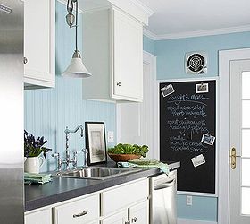 10 blue color of the year color schemes you should know about, home decor, painting, Sky blue walls change this kitchen completely against the all white cabinets and gray counter tops