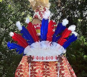 collapsible glue gun teepee, crafts, outdoor living, A head dress a teepee must have for my little Native Americans