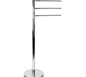 luxury towel bars stands, bathroom ideas, storage ideas, Free standing towel stand with three adjustable rails Made of solid brass in a polished chrome finish SKU 2731 13