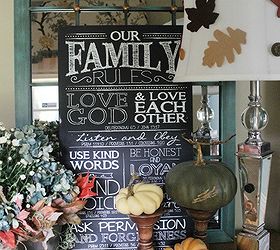2013 fall home tour at the everyday home, seasonal holiday decor, Our Family Rules sign greets you when you come inside the foyer