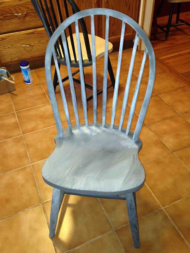 chalk painted chairs, chalk paint, painted furniture, Half way through