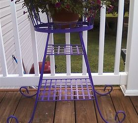 i have the spray painting fever, gardening, outdoor furniture, outdoor living, painted furniture, another 5 find at a yard sale sprayed purple