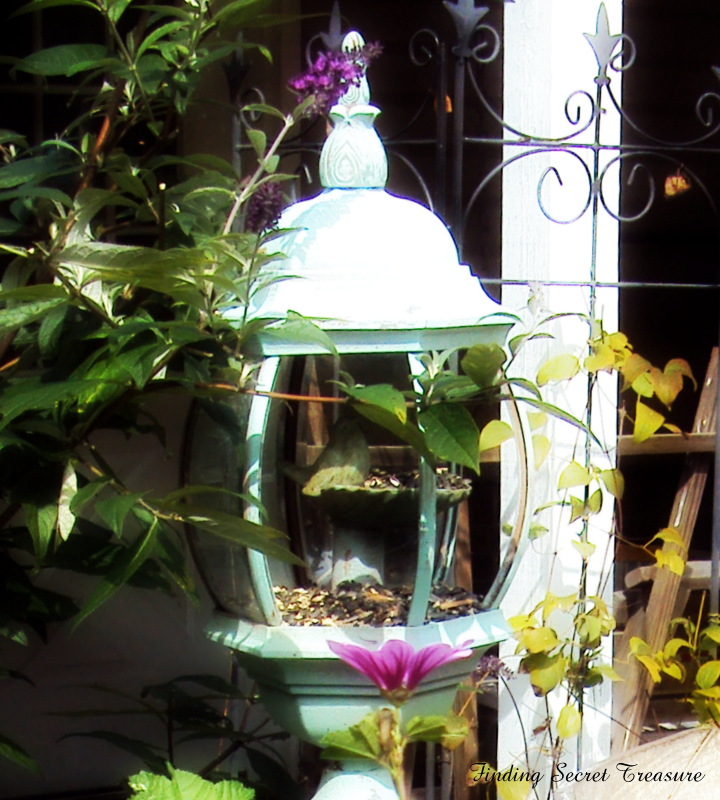 repurpose an old light fixture, gardening, repurposing upcycling
