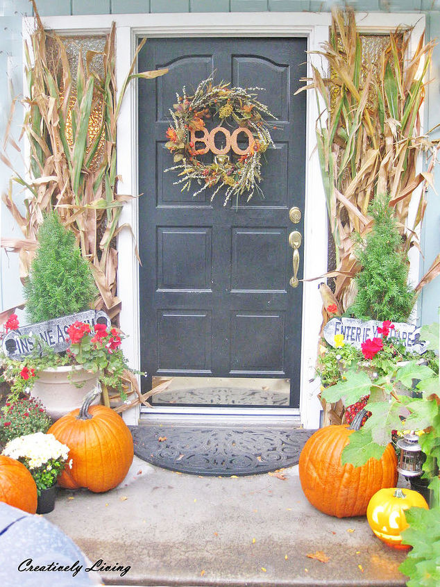 my old fall front porch, porches, seasonal holiday decor, wreaths