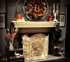 ruffled burlap wreath, chalk paint, crafts, fireplaces mantels, home decor, wreaths, Burlap Wreath Done