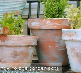 how to age new garden pots, crafts, painting, It s easy to age new pots to a lovely time worn patina with this simple tutorial