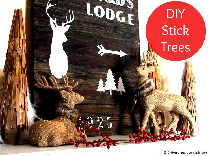 craft stick trees, crafts, seasonal holiday decor