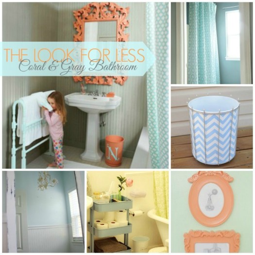 5 ways to get this look coral and gray bathroom ideas, bathroom ideas, home decor, painting, storage ideas, I went out looking and found five ideas for getting a similar color palette in your own home Check em out