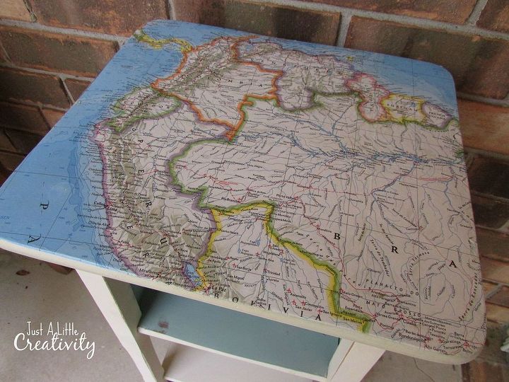 update furniture with vintage maps, chalk paint, painted furniture