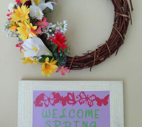 welcome spring vinyl sign, crafts, seasonal holiday decor, wreaths