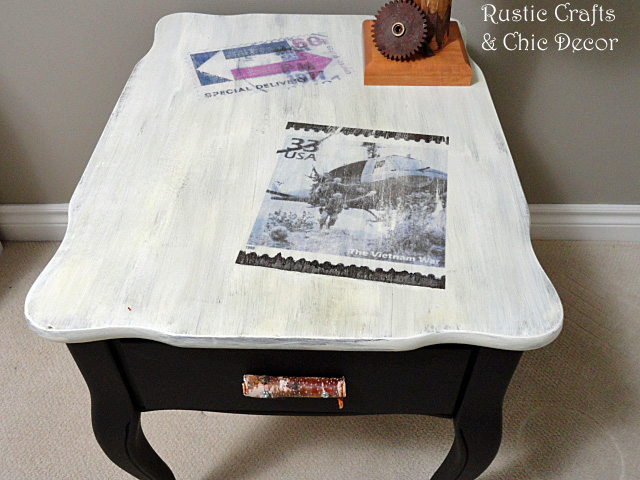 my end table makeover, painted furniture, rustic furniture