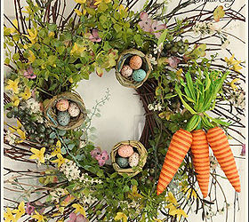 easter wreath, crafts, easter decorations, seasonal holiday decor, wreaths, I really like using a twig wreath They are delicate and airy