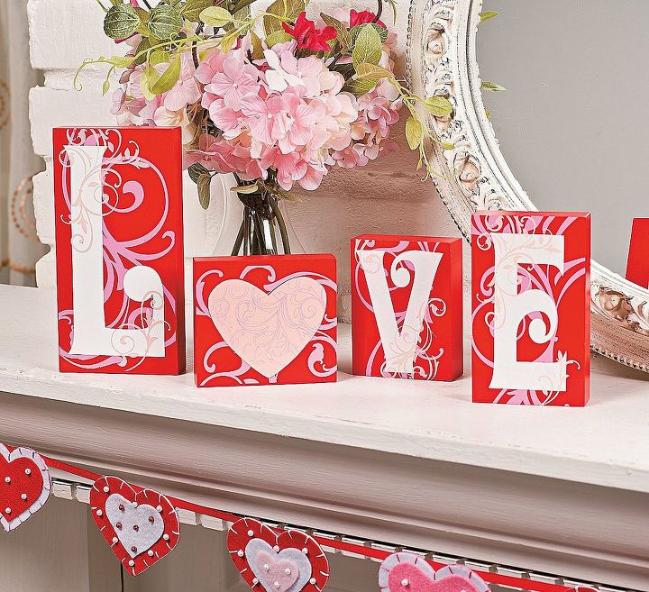 valentine s day valentines gifts valentine s day decorations, crafts, mason jars, seasonal holiday decor, valentines day ideas, wreaths, Easy to make Love sign use blocks stencils letters and Love