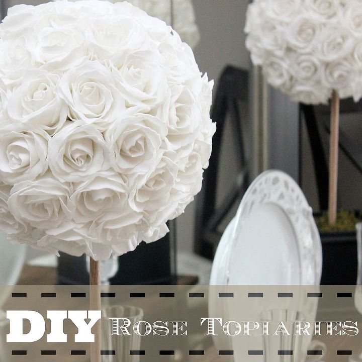 diy rose topiaries, crafts, home decor