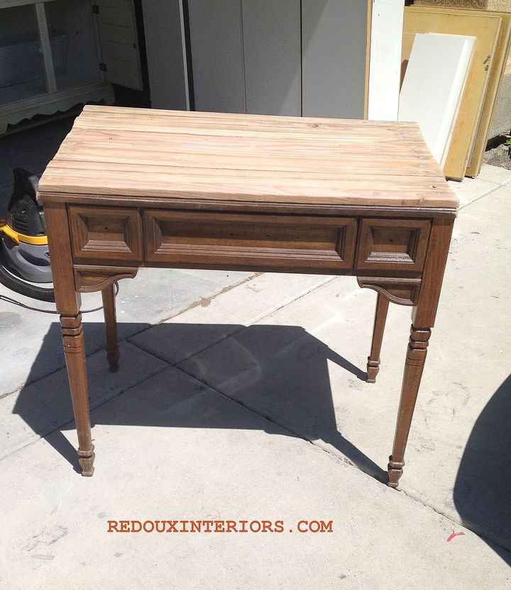 sewing table makeover with side of the road planks, painted furniture, repurposing upcycling, rustic furniture