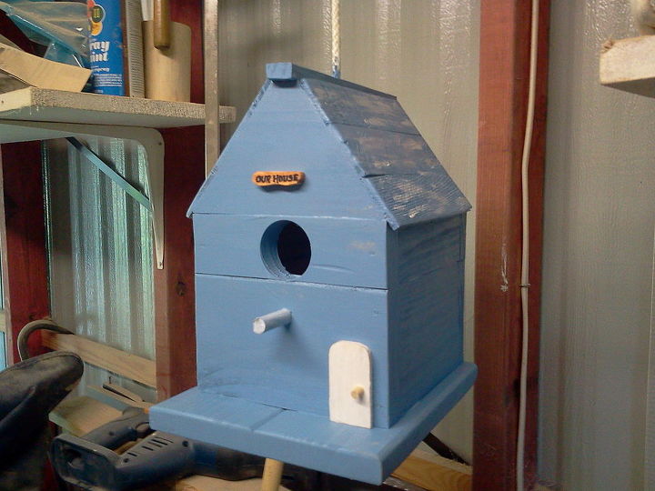 scrape wood and bored given my birds a place to stay, diy, woodworking projects
